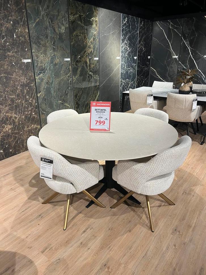 Leuke aanbieding! Keramische eettafels, Huis en Inrichting, Tafels | Eettafels, Zo goed als nieuw, 100 tot 150 cm, Rond, Ophalen