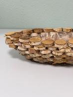 Handgemaakte Houten Plantenbak Rustieke Boomschijf – 40 cm, Tuin, Minder dan 60 cm, Ophalen of Verzenden, Zo goed als nieuw