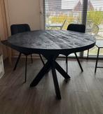 Sfeerwonen en Zo Eettafel Rond 110 cm mangohout ZWART, Huis en Inrichting, Ophalen, Zo goed als nieuw, Rond, 100 tot 150 cm