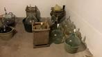 Gistflessen met mand, Huis en Inrichting, Keuken | Potten en Pannen, Ophalen, Gebruikt, Glas, Pot, Bus of Blik