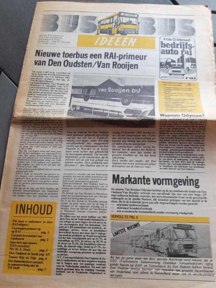 Den Oudsten autobus RAI krant 1982, Boeken, Auto's | Folders en Tijdschriften, Gelezen, Overige merken, Ophalen of Verzenden