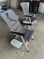2 Aluminium grijze Campingstoelen met tafeltje, Caravans en Kamperen, Ophalen, Gebruikt, Campingstoel