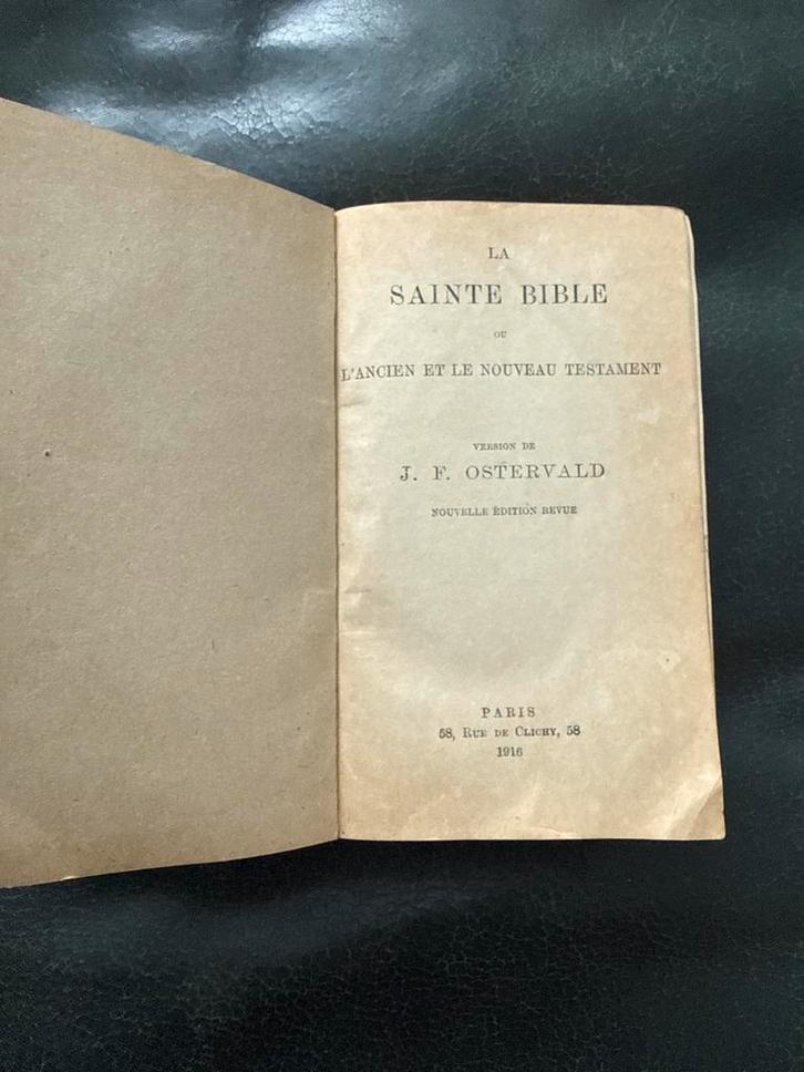 Oude Franse Bijbel - 1916, Antiek en Kunst, Antiek | Boeken en Bijbels, Ophalen of Verzenden