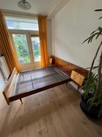 Retro jaren ‘70 twijfelaar bed • met ingebouwde nachtkastjes, Ophalen, Gebruikt, Vintage, 190 cm of minder