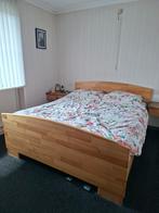 Houten Tweepersoonsbed 160x200, Huis en Inrichting, Ophalen, Gebruikt, Bruin, Tweepersoons