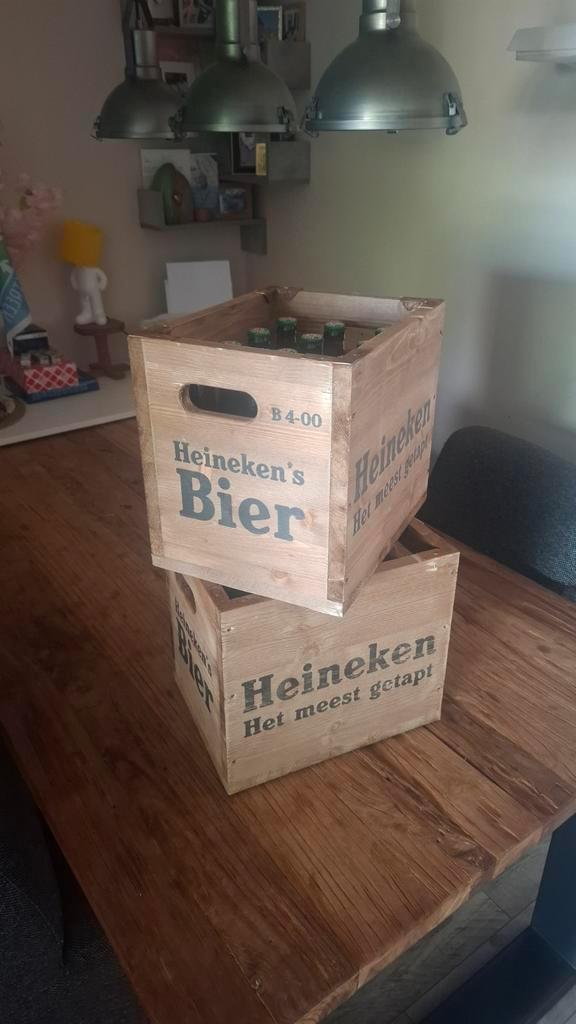 Heineken Bierkrat Hout - Limited Edition, Verzamelen, Biermerken, Gebruikt, Heineken, Ophalen