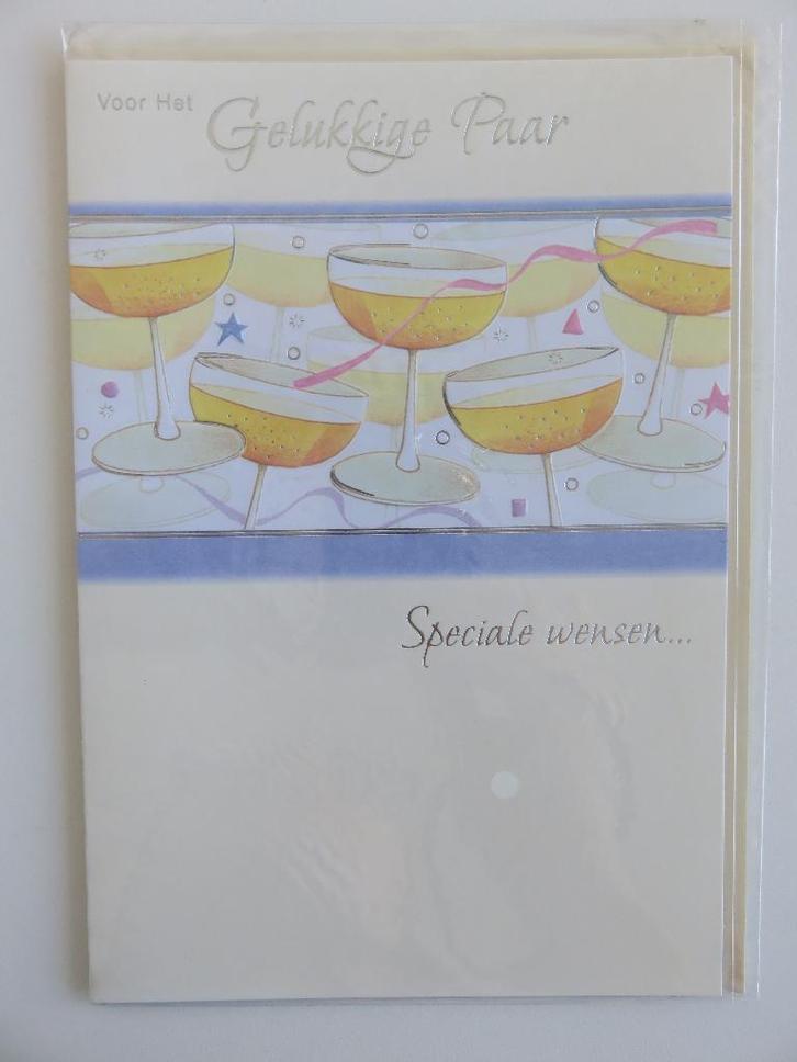 Voor het gelukkige paar wenskaart bruiloft, Diversen, Wenskaarten, Nieuw, Ophalen of Verzenden