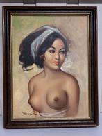 Schilderij dame bali naakt, Antiek en Kunst, Ophalen of Verzenden