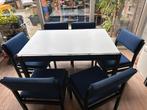 Pastoe eettafel japanse serie met 6 stoelen + dressoir, Ophalen, Gebruikt, 100 tot 150 cm, Teakhout