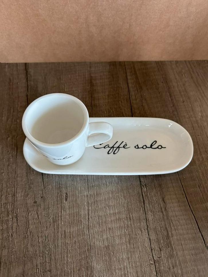 Te Koop: Rivièra Maison “Expresso kopje met schoteltje”, Huis en Inrichting, Keuken | Servies, Zo goed als nieuw, Kop(pen) en/of Schotel(s)