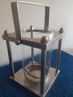 RVS windlicht met siertakje 20 cm hoog 16 cm breed, Huis en Inrichting, Woonaccessoires | Kandelaars en Kaarsen, Verzenden, Gebruikt