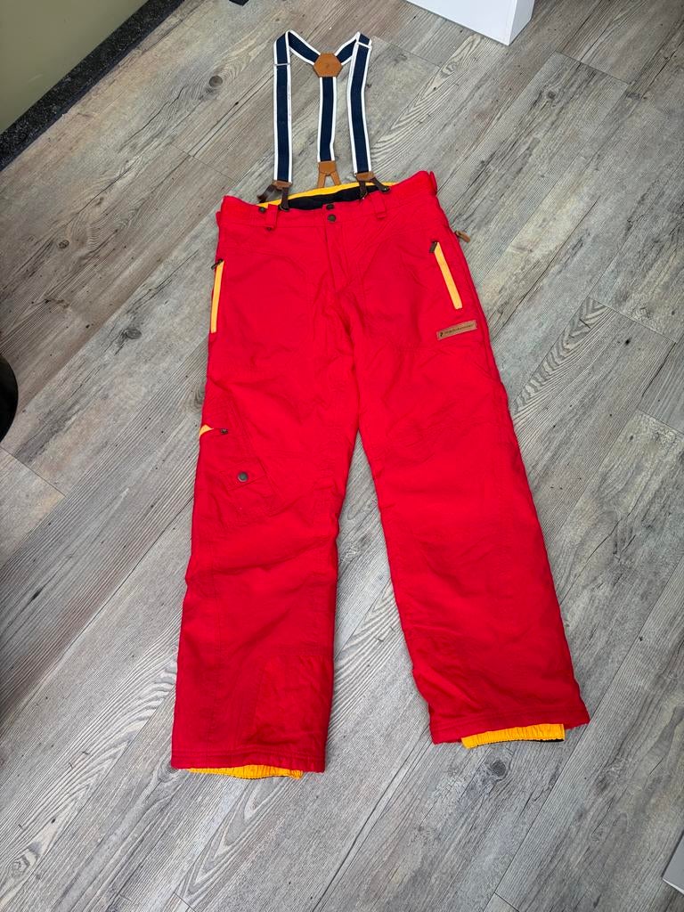 Peak Performance Rode Ski Broek Maat M, Kleding | Heren, Wintersportkleding, Ophalen of Verzenden, Zo goed als nieuw, Maat 48/50 (M)