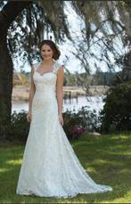 Trouwjurk maat 38 kant elegant, Kleding | Dames, Ophalen of Verzenden, Zo goed als nieuw, Wit, Trouwjurk