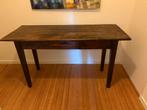 Stoere teakhouten tafel, bureau, ca 142x56 cm, Ophalen, 25 tot 50 cm, Rechthoekig, 100 tot 150 cm