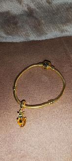 Bedel armband met zilveren bedel, Nieuw, Ophalen of Verzenden, Goud, Met bedels of kralen