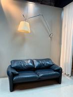 Cassina Maralunga | Leer | Dark blue | 2 zits |, Huis en Inrichting, Ophalen of Verzenden, Zo goed als nieuw, 75 tot 100 cm, Leer