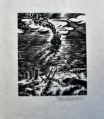 Frans Masereel - Hamburg - Houtsnede Handgesign., Antiek en Kunst, Ophalen of Verzenden