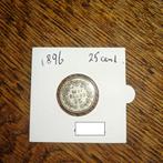 25 Cent 1896, Postzegels en Munten, Munten | Nederland, Zilver, 25 cent, Ophalen of Verzenden, Koningin Wilhelmina
