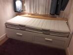IKEA Brimnes uitschuifbaar bed met lades, Ophalen, Gebruikt, Wit, Tweepersoons