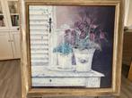 schilderij met bloemen, Overige typen, Ophalen of Verzenden, Zo goed als nieuw, 75 tot 100 cm