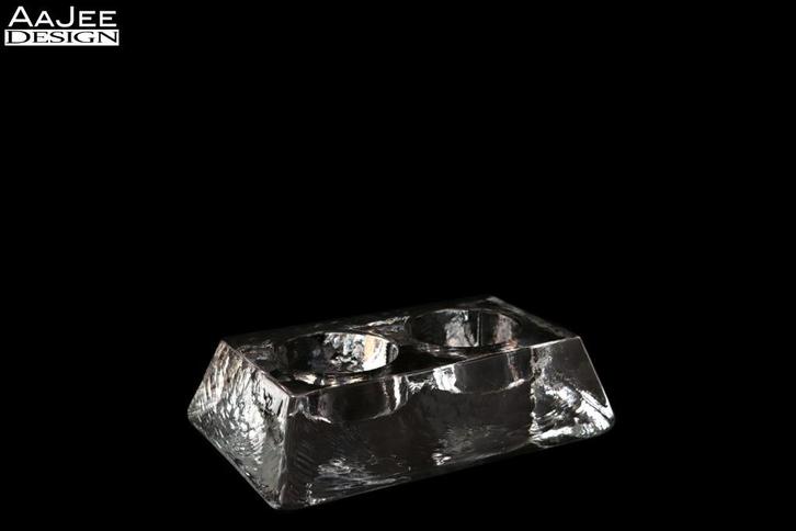 Wiesenthalhütte glazen brutalist waxinehouder – Voor 2 stuks, Huis en Inrichting, Woonaccessoires | Kandelaars en Kaarsen, Zo goed als nieuw