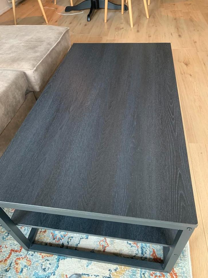 Zwarte salontafel Leenbakker rechthoekig, Huis en Inrichting, Tafels | Salontafels, Gebruikt, Minder dan 50 cm, 50 tot 100 cm
