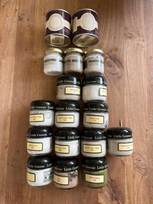 Samples, proefpotjes, tester little green, farrow and ball, Doe-het-zelf en Verbouw, Verf, Beits en Lak, Zo goed als nieuw, Verf