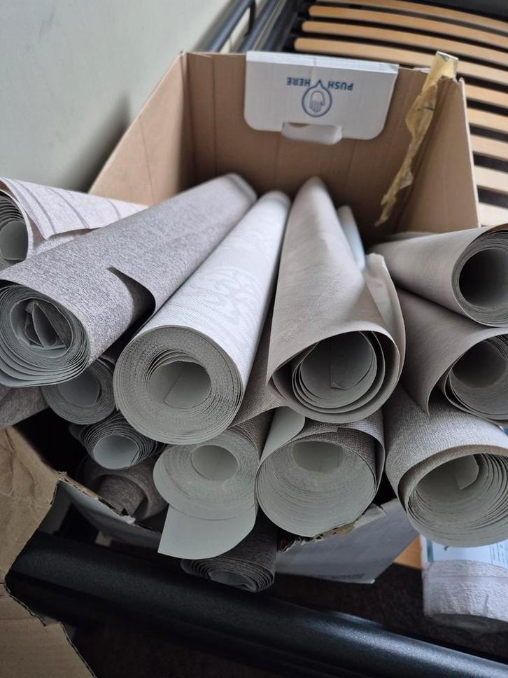 Gratis Behang + 3 Nieuwe Rollen, Huis en Inrichting, Stoffering | Behang, Wit, Beige, Bruin, Grijs, minder dan 10 m², Ophalen