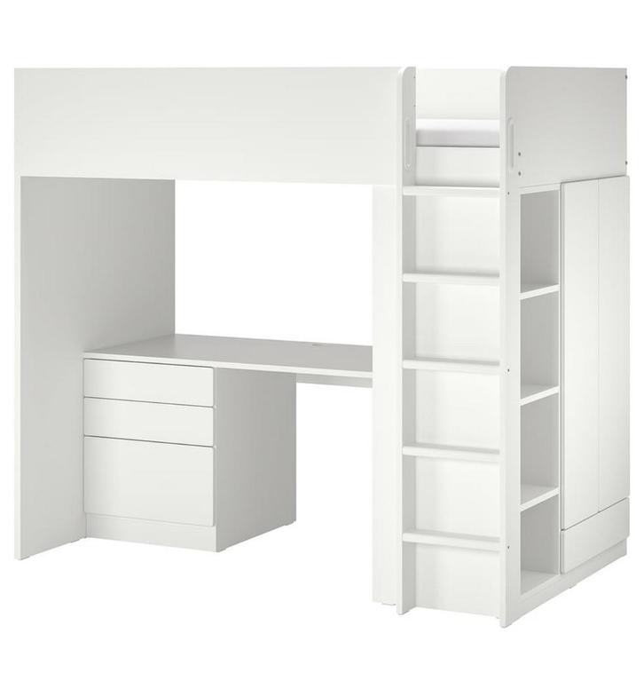 Smastad Ikea Hoogslaper met Bureau - Nette Staat!, Huis en Inrichting, Slaapkamer | Stapelbedden en Hoogslapers, Zo goed als nieuw