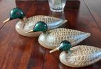 3 Vintage sierlijke messing eenden.
Zéér decoratief., Ophalen of Verzenden