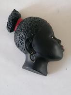 vintage gipsen wandhoofdje van een afrikaanse vrouw, Antiek en Kunst, Ophalen