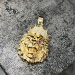 14k gouden hanger leeuw kop model groot nieuw, Ophalen of Verzenden, Nieuw, Goud, Kruis of Symbool