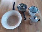 Wok, percolator, steelpannetje, melkkan, Huis en Inrichting, Keuken | Potten en Pannen, Ophalen, Gebruikt, Overige materialen