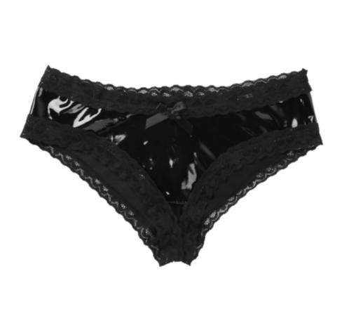 Zwart lak leren dames slipje broekje lingerie kant wetlook, Kleding | Dames, Ondergoed en Lingerie, Slip, Zwart, Verzenden