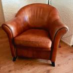 Schapenlederen fauteuil , leren stoel z.g.a.n., Ophalen of Verzenden, Zo goed als nieuw, 75 tot 100 cm, 50 tot 75 cm