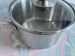 Fontignac RVS pan met Glazen Deksel alle warmtebronnen ZGAN, Inductieplaat, Zo goed als nieuw, Rvs, Ophalen