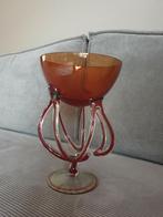 Vintage Krosno jelly leg glazen schaal design retro brocante, Ophalen of Verzenden