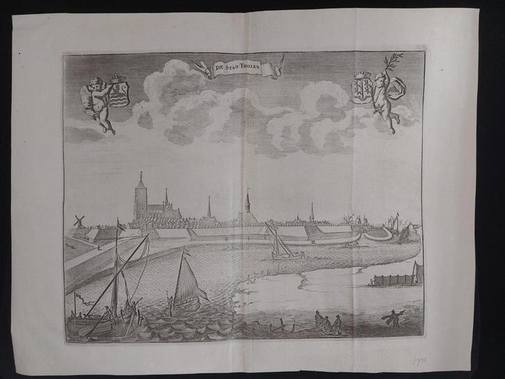 29 / De Stad Tholen     Gravure uit 1696, Antiek en Kunst, Kunst | Etsen en Gravures, Ophalen of Verzenden