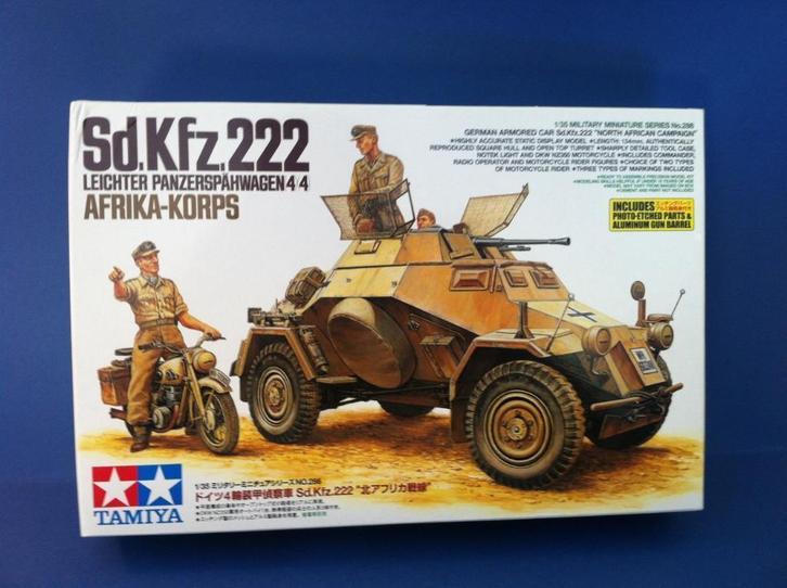 Tamiya	35286	SdKfz.222 Leichter Panzerspahwagen 4x4 DAK 1/35, Hobby en Vrije tijd, Modelbouw | Auto's en Voertuigen, Nieuw, Tank