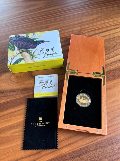Proof Gouden Bird of Paradise 1 oz 2019 Gelimiteerde Uitgave, Postzegels en Munten, Edelmetalen en Baren, Goud, Ophalen of Verzenden