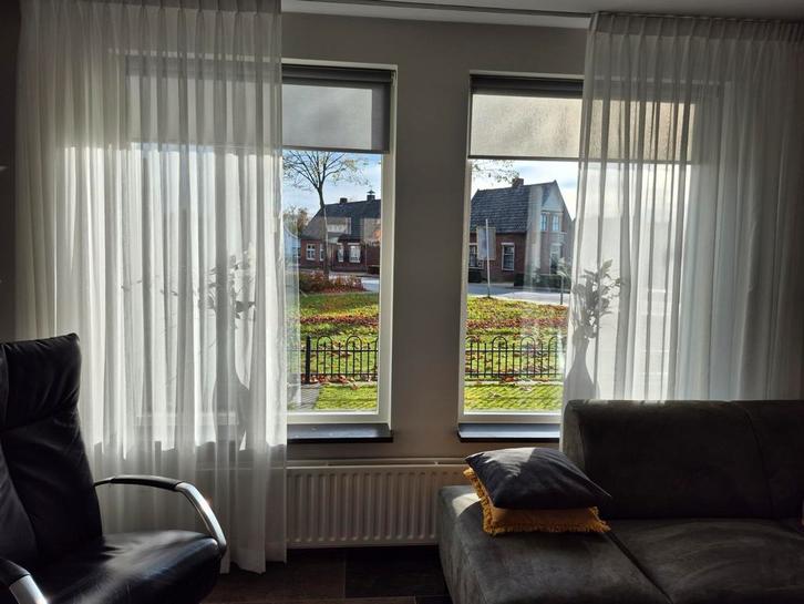 6 stuks witte vitrages met driedubbele plooi., Huis en Inrichting, Stoffering | Gordijnen en Lamellen, 200 cm of meer, 200 cm of meer