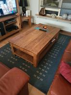 Teak salontafel - 140x90x45cm, Ophalen, 100 tot 150 cm, Vierkant, 50 tot 100 cm