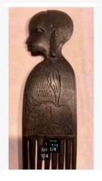 Houten Afrikaanse kam, mooi bewerkt, 23 x 6,5 cm, Antiek en Kunst, Ophalen of Verzenden