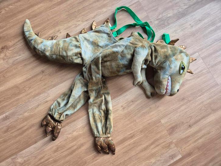 Dino Verkleedpak maat 128 6/8 jaar T rex draak carnaval, Kinderen en Baby's, Speelgoed | Actiefiguren, Zo goed als nieuw, Ophalen of Verzenden