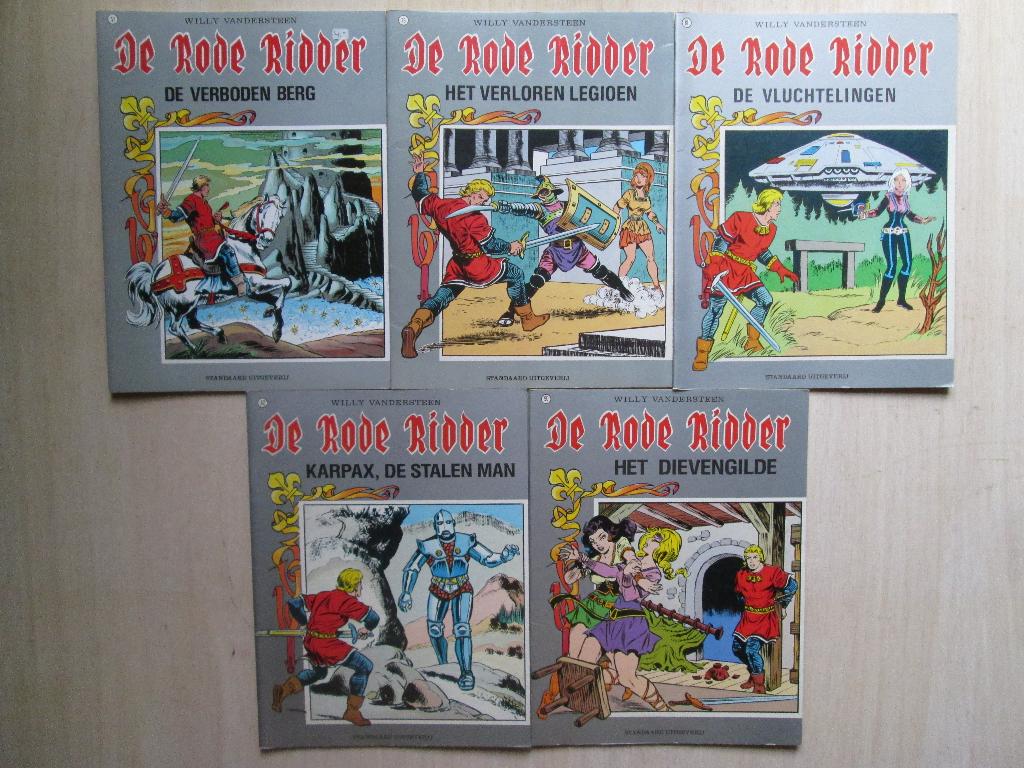 De rode ridder, gekleurd (SC), Meerdere stripboeken, Ophalen of Verzenden, Zo goed als nieuw, Karel Biddeloo