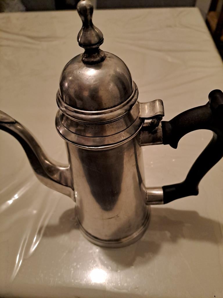Vintage Tinnen Koffiekan verzilverd, Antiek en Kunst, Ophalen