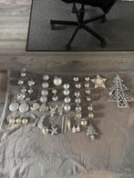 50 Mooie Zilver Kerstversiering + Raamhanger met Lampjes, Ophalen, Zo goed als nieuw