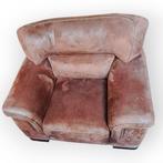 Stijlvolle Bruine Suede Futeuil - Loungestoel, Ophalen, Zo goed als nieuw, 75 tot 100 cm