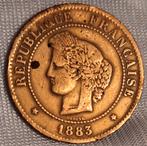 1883 Frankrijk 5 Centimes - Zeldzame Munt, Ophalen of Verzenden, Vóór koninkrijk, 5 cent, Losse munt