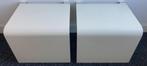 2x Auping houten aanhangtafel (Auronde 1000, Frans Haye,wit), Minder dan 45 cm, Gebruikt, Minder dan 55 cm, Hout